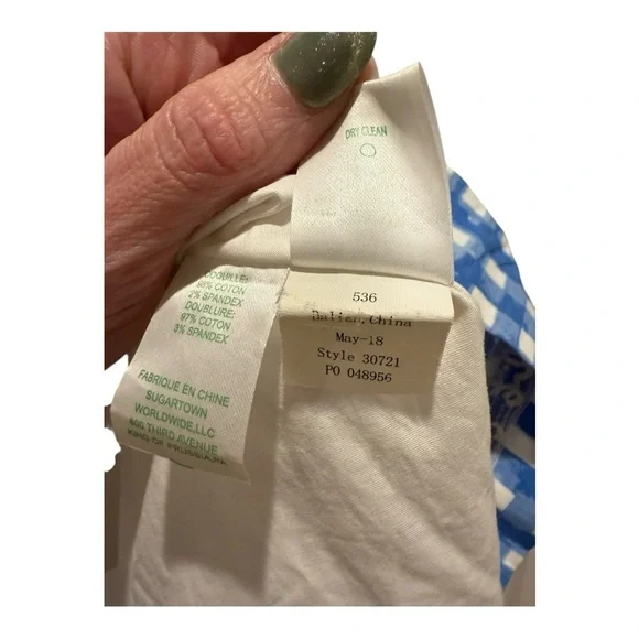 Lilly Pulitzer Blue White Checkered Gingham Sundress Size 6 Smocked Dress - Picture 8 of 11